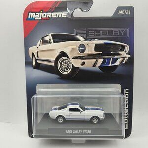 Majorette Collection 1965 Shelby GT350 Ford Mustang White 1:64 With Acrylic Case